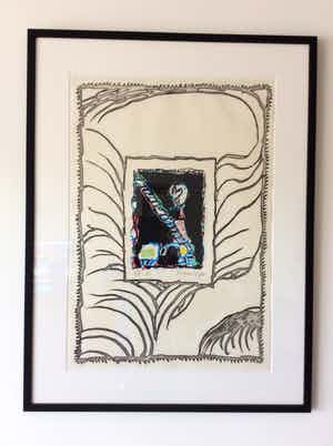 Pierre Alechinsky - ABC de Correspondance. ingelijst verkocht voor € 1000!