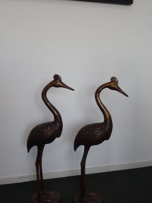 Curiosa - 2 Kraanvogels van metaal. kopen? Bied vanaf 70!
