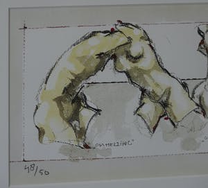 Kees Verkade - Zeldzame litho - 1997 - 'Omhelzing, de kus, gesprek, tors' - 48/50 kopen? Bied vanaf 300!