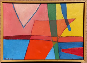 Phil Grisel - 86 I, olieverf op doek (ingelijst) kopen? Bied vanaf 95!