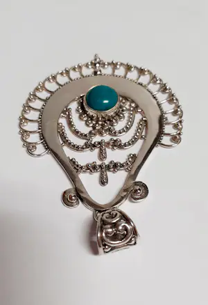 Nieuwe Zilveren hanger met turquoise uit 1985 kopen? Bied vanaf 45!