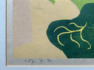 Vincent van Ojen - kleurenhoutsnede - 'Vaas met rozen' - 1991 (Zeer kleine oplage, groot werk!) kopen? Bied vanaf 175!