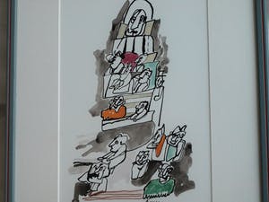 Niet of onleesbaar gesigneerd - Aquarel , “Wedding Day Blues“ – gesigneerd & ingelijst - 1993 kopen? Bied vanaf 1!