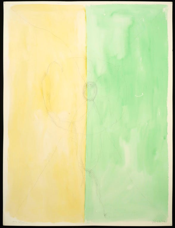 Hans Kuijs - Aquarel, Z.T. Geel-groen kopen? Bied vanaf 1!