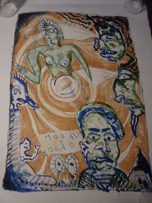 Buy Lucebert - Litho, 'O hoor oh oor'(kleine oplage)? Bid from 175!