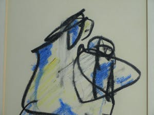 Anton Heyboer - Pastel, “Moeder en kind” – gesigneerd & ingelijst kopen? Bied vanaf 1!