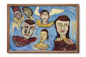 Buy Lucebert - De hemelese Boden, Groot werk in olieverf op doek? Bid from 7500!