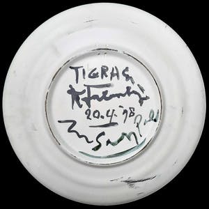Kees Salentijn - Tigras – unicum - keramieken bord vervaardigd bij K.A.B. kopen? Bied vanaf 175!