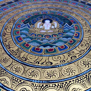 Niet of onleesbaar gesigneerd - Aum Mhane padhme hu mantra Mandala schilderij kopen? Bied vanaf 10!