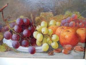Eloise Harriet Stannard - stilleven met fruit / druiven / rood en wit / appels verkocht voor € 125!