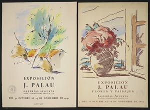 Joseph Palau Oller - Litho en aquarel, Twee tentoonstellingsaffiches kopen? Bied vanaf 20!