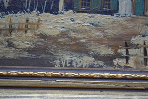 Niet of onleesbaar gesigneerd - Hollands winterlandschapje - Olieverf op paneel kopen? Bied vanaf 10!