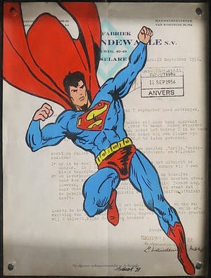 Jan Bollaert - Acryl op papier, Super Trio - Ingelijst (Groot) kopen? Bied vanaf 50!