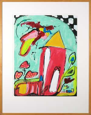 Miriam Slaats - Acryl op board, Aan de kade - Ingelijst verkocht voor € 150!