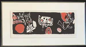 Corneille - Oude ingelijste lithografie, HOMBU, 1967 kopen? Bied vanaf 1350!