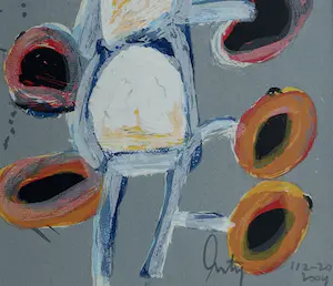 Arty Grimm - handgesigneerde litho | 'Zonder titel' (FRAAI INGELIJST) kopen? Bied vanaf 1!