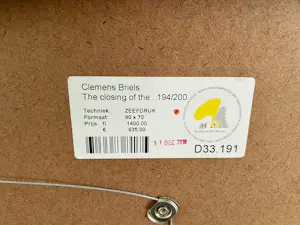 Clemens Briels - Zeefdruk Nr. 194 - The closing of the - Ingelijst kopen? Bied vanaf 150!
