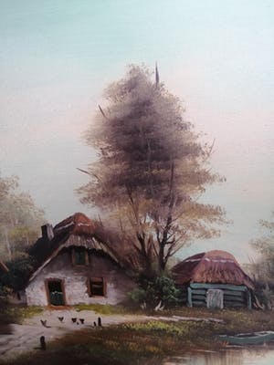 A.A. Dagelet - (1918-1991) - onder pseudoniem van M. Ryes - Boerenlandschap kopen? Bied vanaf 1!