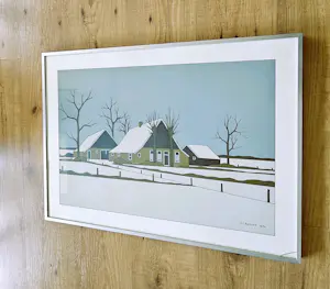 Klaas Bernink - Twentse boerderij in winters landschap kopen? Bied vanaf 178!