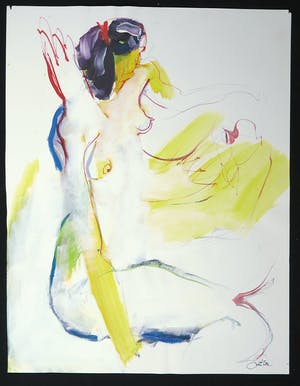 Franscz Witte - Gemengde techniek op papier, Figuur kopen? Bied vanaf 1!