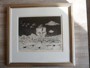 Madeleine Leddy - Ets, Titel, "Vogelvlucht". kopen? Bied vanaf 35!