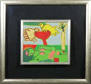 Corneille - Terragravure, Eternal Song of Summer VI - Ingelijst verkocht voor € 1!