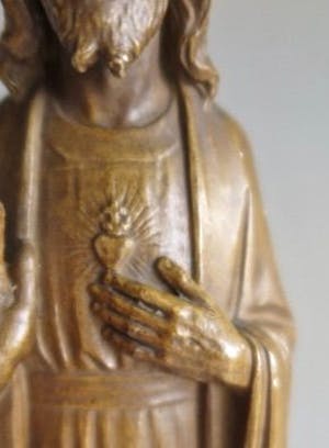 Johannes Petrus Maas - (1861-1941) - Antiek Heilig Hartbeeld - Gips - Gemerkt - PRIJS VERLAAGD kopen? Bied vanaf 10!