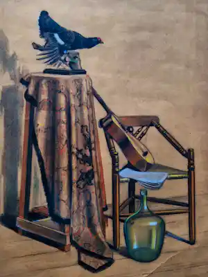 Tijmen Moll - Grote realistische pasteltekening "gevarieerd stilleven" ingelijst verkocht voor € 48!