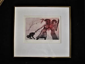 Karel Demel - Tsjechisch magisch Realist - gesigneerde Litho "de Verleiding" - oplage 130 kopen? Bied vanaf 10!