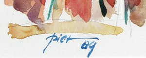 Piet Snoeren - Aquarel, Boszicht kopen? Bied vanaf 1!