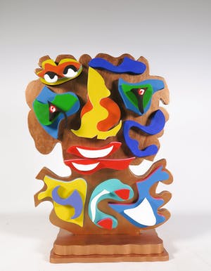 Roja Ting - Tweezijdig beschilderd houten sculptuur kopen? Bied vanaf 1!