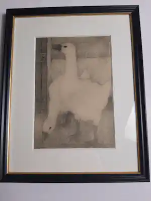 Jan Mankes - Originele Heliogravure, 2 Ganzen verkauft für € 150!