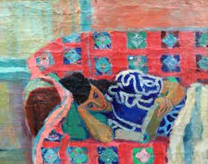 Bob Buys - C3174 Lezende vrouw op sofa verkocht voor € 195!