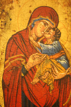 Niet of onleesbaar gesigneerd - Antiek Houten Icoon Our Lady of Mercy (1350) kopen? Bied vanaf 1!
