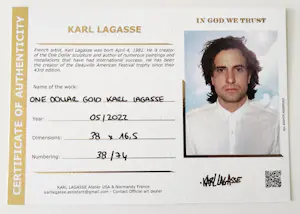 Karl Lagasse - ONE DOLLAR GOLD KARL LAGASSE – Skulptur kopen? Bied vanaf 500!
