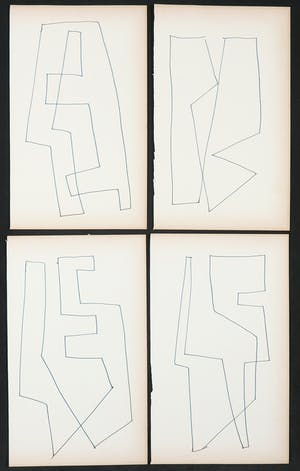 Siep van den Berg - Lot van vier abstracte composities kopen? Bied vanaf 1!