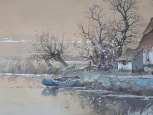 Jan van der Heijden - Plasgezicht. Boerderij. Roeiboot. kopen? Bied vanaf 69!