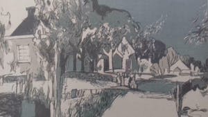 Leo Poelmeijer - Litho. "Dorpstraat te Westzaan/Assendelft. kopen? Bied vanaf 25!