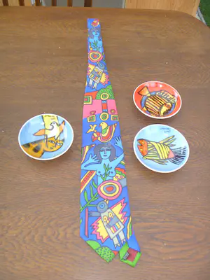 Corneille - zeer mooie zijden originele stropdas + 3 schaaltjes kopen? Bied vanaf 45!