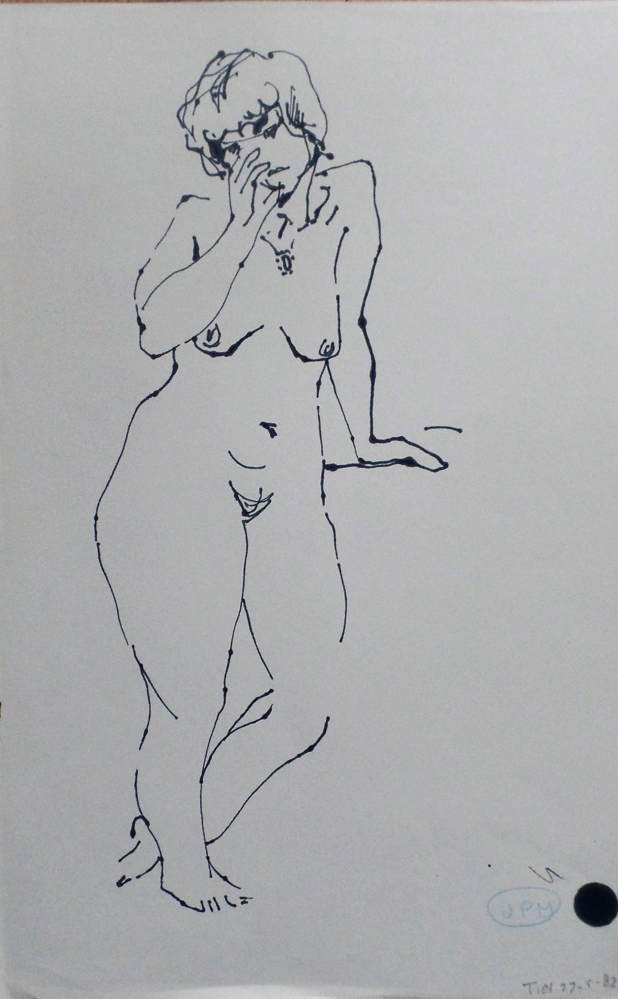 Piet Mulder - Naaktmodel 2 x - Tekening kopen? Bied vanaf 10!