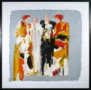 Wil Willemsen - Zeefdruk op geschept papier, Intermezzo - Ingelijst (Groot) verkocht voor € 60!