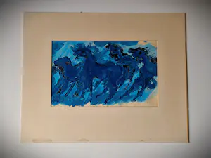 Frits van Eeden - Aquarel, Gouache en Oostindische Inkt "wilde paarden" 1963 - gesigneerd kopen? Bied vanaf 89!