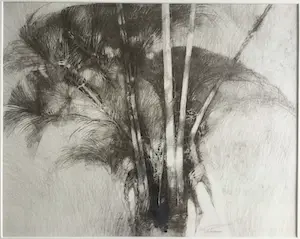 Ab Jongmans - Palm | grote litho - ingelijst kopen? Bied vanaf 39!