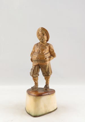 Niet of onleesbaar gesigneerd - Hout en been, Don Quichot en Pancho kopen? Bied vanaf 10!