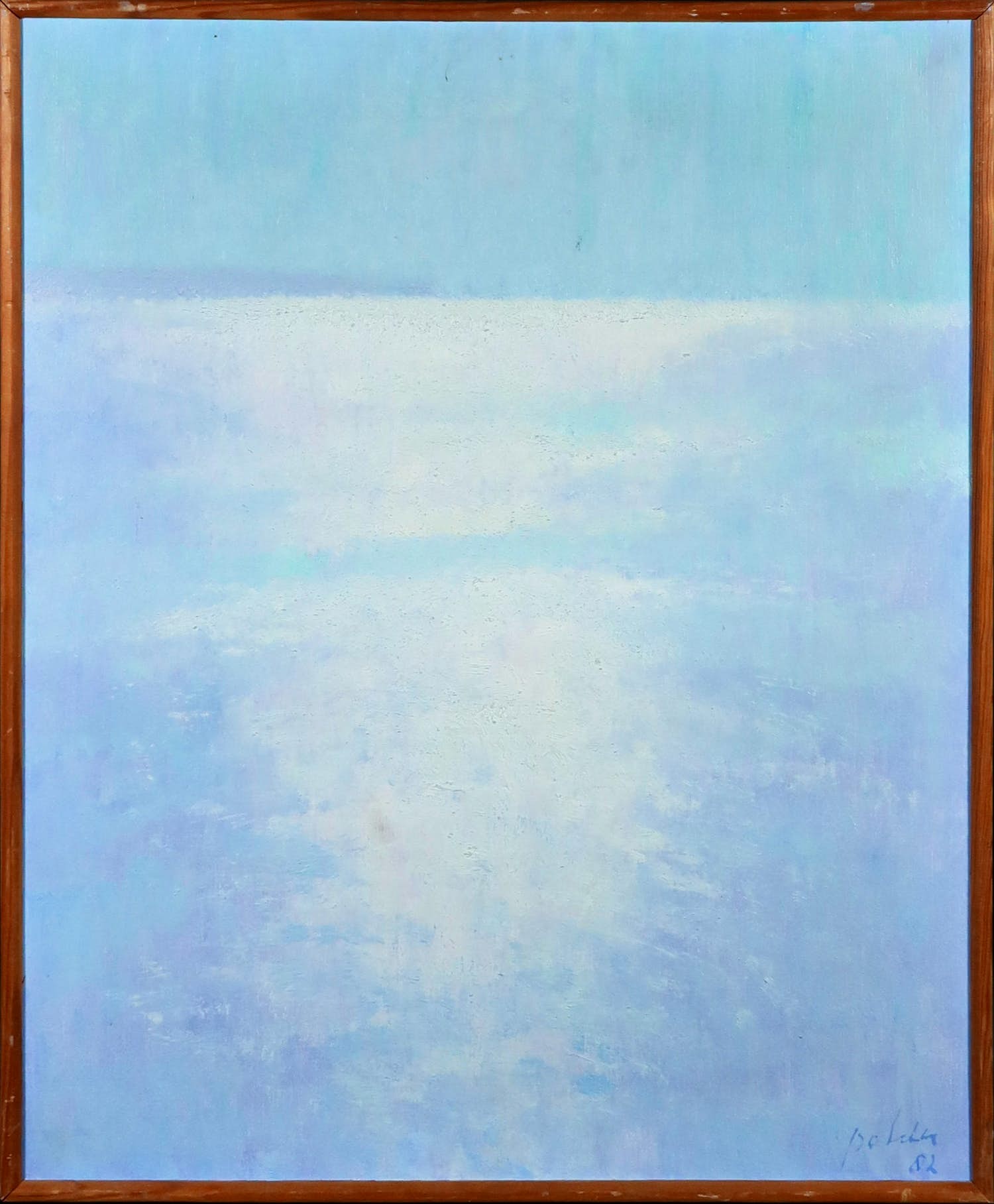 Rudi Polder - Olieverf op doek, Ochtendlicht op Middellandse zee - Ingelijst verkocht voor € 100!