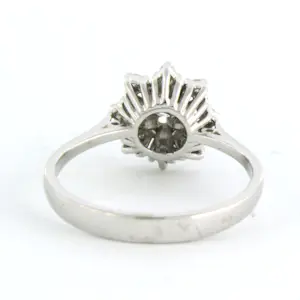 14k witgouden ring bezet met briljant en single cut geslepen diamant tot. 0.15ct kopen? Bied vanaf 260!