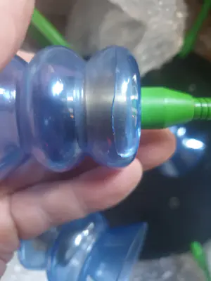 Borek Sipek - Plafonniere - 8 armig groen metaal met blauwe glaasjes kopen? Bied vanaf 125!