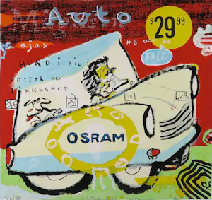 Jacob Herskind - Zeefdruk, Osram - Ingelijst kopen? Bied vanaf 40!