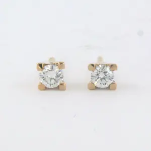 18k rosé gouden solitair oorknoppen met briljant geslepen diamant tot. 0.12ct kaufen? Bieten Sie von 160!