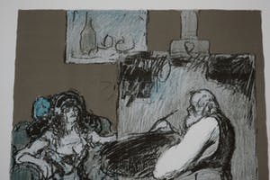 Kurt Lob - Litho - Zelfportret als schilder en zijn model kopen? Bied vanaf 75!